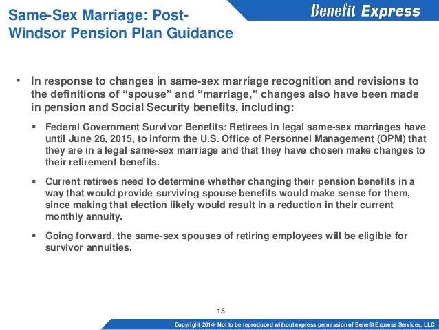 Same sex marriages and healthcare benefits